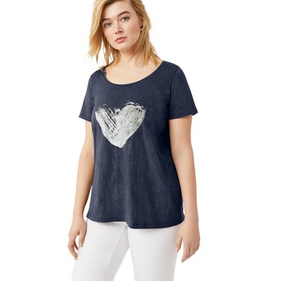 Ellos Women's Plus Size Rock & Roll Graphic Tee T-Shirt