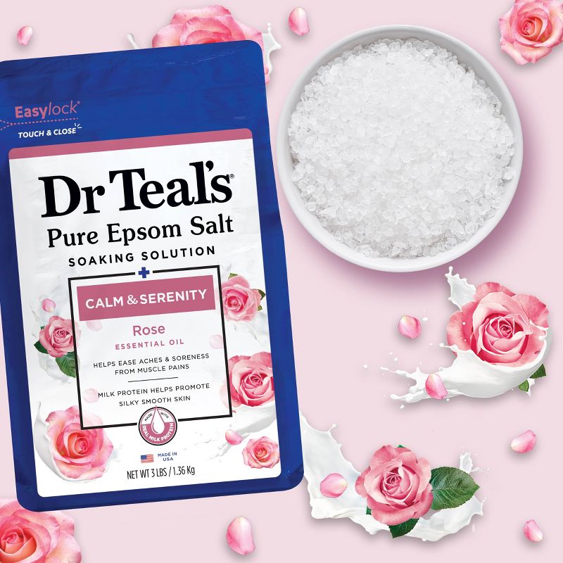 Dr Teal&#39;s Calm &#38; Serenity Rose Pure Epsom Bath Salt - 3lb, 6 of 12