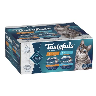 Blue Buffalo Tasteful Spoonless Singles Chicken and Turkey Entree Pate Wet Cat Food Variety Pack - 31.2oz/12ct