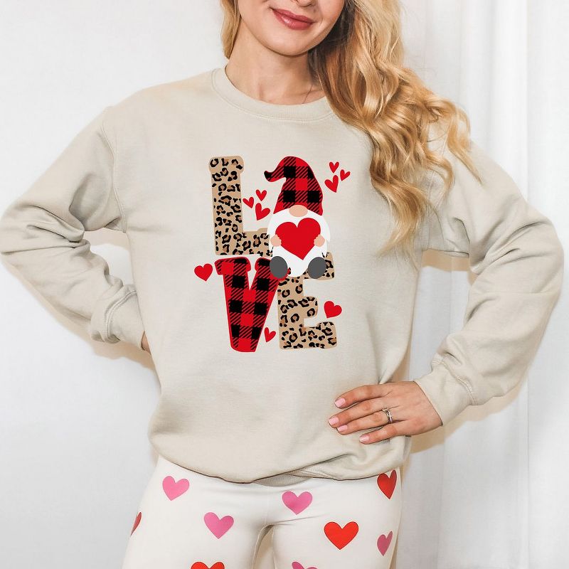 Simply Sage Market Women's Graphic Sweatshirt Leopard Gnome Love, 4 of 5
