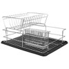 Home Basics Deluxe 2 Tier Dish Rack, Black - 2 of 3