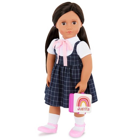 Our Generation Juanita 18 Doll In School Dress With Rainbow Lunch Box Target