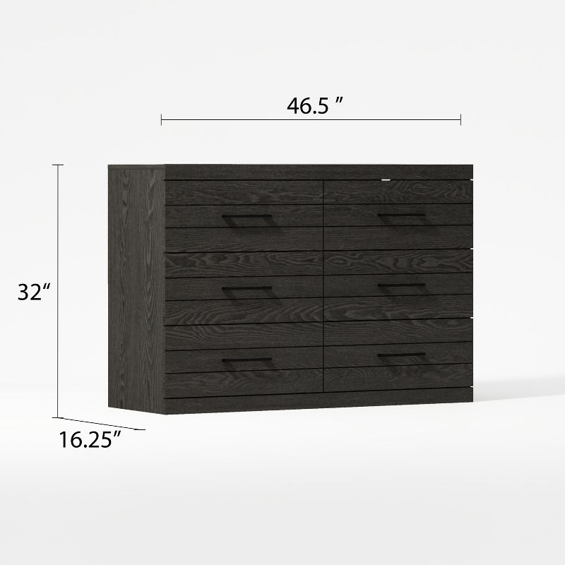 Galano Hamsper 6-Drawer Dresser (31.7 in. × 46.5 in. × 16.3 in.) in Dusty Gray Oak, Knotty Oak, Dark Gray Oak, Concrete Gray, 6 of 10