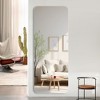 FONTOI Full-Length Wall-Mounted Dressing Mirror with Explosion-Proof Silver Glass Rounded Corner Modern Accent for Bedroom, Silver, 64.9"*23.62"*0.51" - 2 of 4