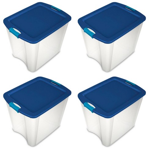 Sterilite Convenient Small Divided Clear Storage Box w/ Colored Latch (12 Pack)