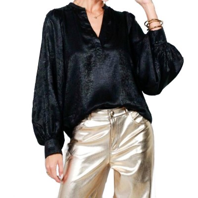Women's Metallic Long Sleeve Blouse - Vine & Love
