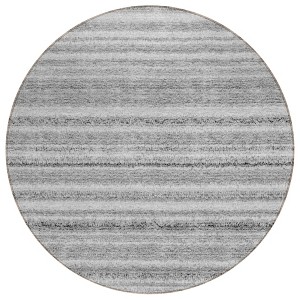 Gray Silver And Charcoal Striped Washable Indoor Outdoor Area Rug - 1 of 4