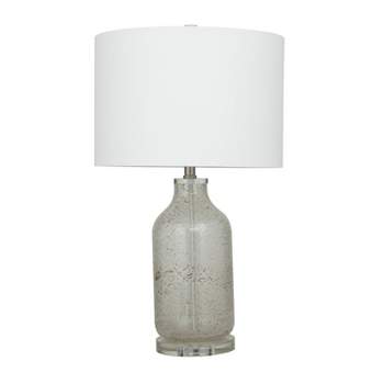 25" x 15" Modern Accent Glass Table Lamp White - Olivia & May