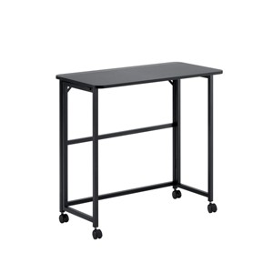 GlasFlength Folding Tables Space Saving Foldable Desk Compact Simple Design for Modern Home Offices Bedroom, Black, 31.5"*15.75"*29.53" - 1 of 4