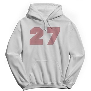 Rerun Island Men's 27 Collegiate Pink Long Sleeve Graphic Cotton Sweatshirt Hoodie - 1 of 4