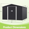 SEVOBAL Storage Sheds Outdoor Storage Room With All-Weather Design Metal Tool Shed For Backyard, Patio, Lawn, Gray, 124.02"*109.06"*76.26" - 3 of 4