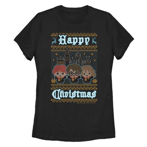 Women's Harry Potter Happy Christmas Ugly Sweater Print T-Shirt - image 1 of 4