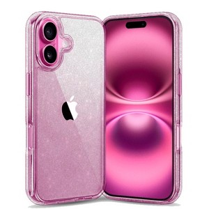 Entronix Case Compatible with iPhone 16 - [Hard Back] Glitter Clear - 1 of 4