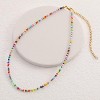 Colorful Beaded Necklace - Freshwater Pearl & Evil Eye Pendant, Stainless Steel 18K Gold Plated Y2K Trendy Jewelry for Women & Teen Girls - 2 of 4