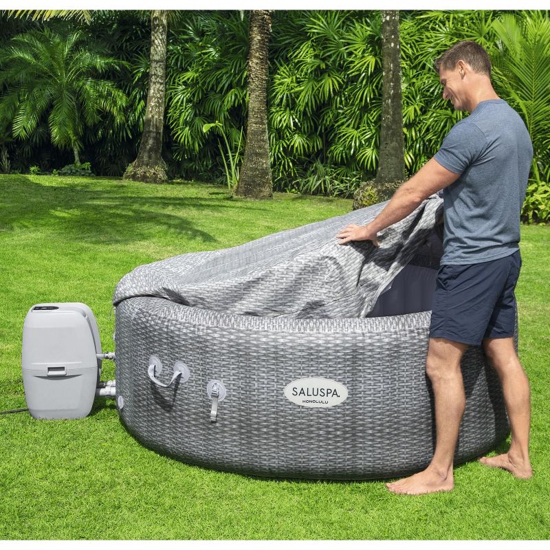 Bestway SaluSpa AirJet Honolulu 6 Person Inflatable Portable Hot Tub Spa and 2 Pack of Intex PureSpa Inflatable Adjustable Removeable Seats, 5 of 8