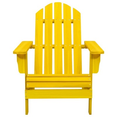 vidaXL Patio Adirondack Chair - Solid Fir Wood, Ergonomically Designed, Weather Resistant, Easy Assembly, Yellow