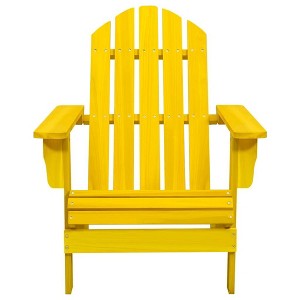 vidaXL Patio Adirondack Chair - Solid Fir Wood, Ergonomically Designed, Weather Resistant, Easy Assembly, Yellow - 1 of 4