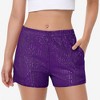 Anna-Kaci Women's Sequin Shorts Elastic Waist Sparkly Party Bottoms with Pockets - 2 of 4