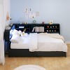TopComfy Beds Corner Bed Frame with Storage Bookcase Twin Daybed with Storage Drawers Underneath for Bedroom, Black, 80.51"*16.73"*5.51" - 2 of 4