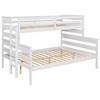 Grungis Twin XL over Queen Loft Bed with Ladder and Guardrails,Wood Bunk Bed Can Divided Into 2 Platform Bed,Loft and Bunk Bed for Bedroom - 4 of 4