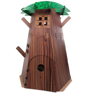 HearthSong Big Indoor Tree Fort Build-A-Fort Kit with Four Working Windows and Door