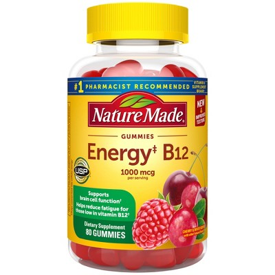 Nature Made Energy Vitamin B12 1000 mcg Gummies - Cherry &#38; Mixed Berry - 80ct
