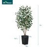 DR.Planzen 72" Faux Ficus Tree with Real Wood - UV Resistant 6FT Artificial Plant with Silk Leaves in 15.7" Planter for Indoor & Floor Decor - 3 of 4