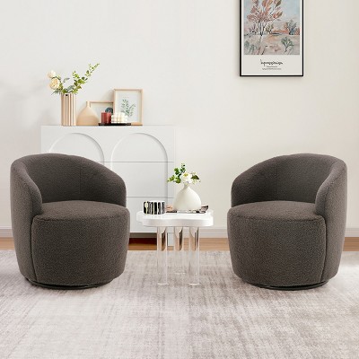 Fannie Set Of 2 Teddy Swivel Chair,25.60'' Wide Small Size Teddy