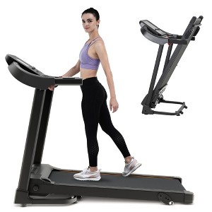 HFYee Walking Pad Treadmill with Incline 300 LB Capacity with Audio Player and LED Display, Foldable Treadmill for Home, 0.5 to 7.5 MPH - 1 of 4