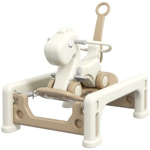 VisioGear Baby Walkers, Kids Ride on Horse Balance Bike with Detachable Balance Board, Baby Walkers for Boys and Girls, White, 35.42"*27.2"*31.1" - 1 of 4