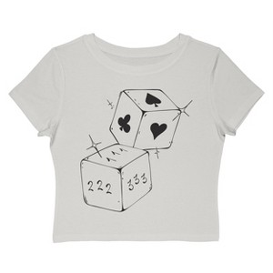 Rerun Island Women's Dice Symbols Short Sleeve Graphic Cotton Baby Tee - 1 of 4