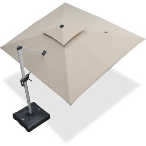 PURPLE LEAF 9' X 11' Patio Umbrella Outdoor Rectangle Umbrella Silvery Cantilever Outdoor Umbrella for Garden Deck Pool Patio - 1 of 4