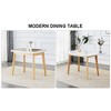 CENGHU Sintered Stone Tabletop Dining Table with Rubber Wooden Legs, Foldable Office Desk, for Restaurants, Living Room, Terrace, Kitchen - 4 of 4