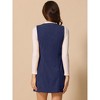 INSPIRE CHIC Women's Corduroy Button Down Scoop Neck Pockets Casual Pinafore Overall Dress - 3 of 4