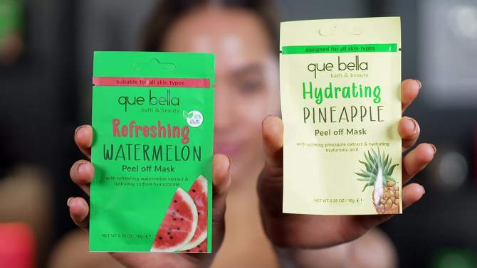 Que Bella Refreshing Watermelon Peel Off Mask - 0.35oz, 2 of 13, play video