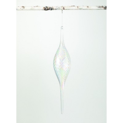 Sullivans Finial Drop Glass Ornament 19"H Clear