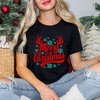 Simply Sage Market Women's Merry Christmas Antlers Short Sleeve Graphic Tee - image 2 of 4