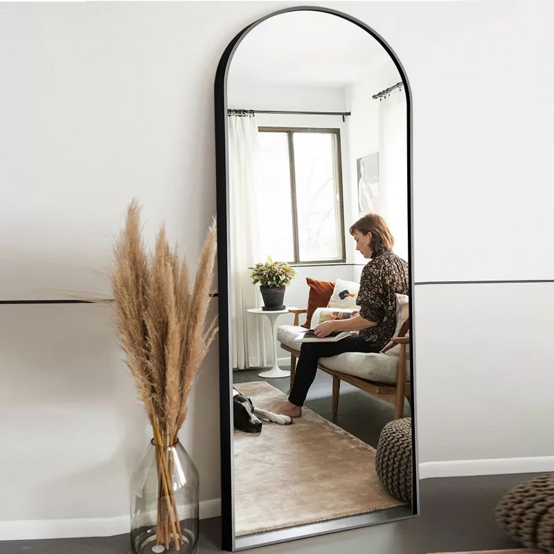 Neutypechic Metal Framed Arched Full Length Mirror Large Mirror Standing Mirror, 1 of 7