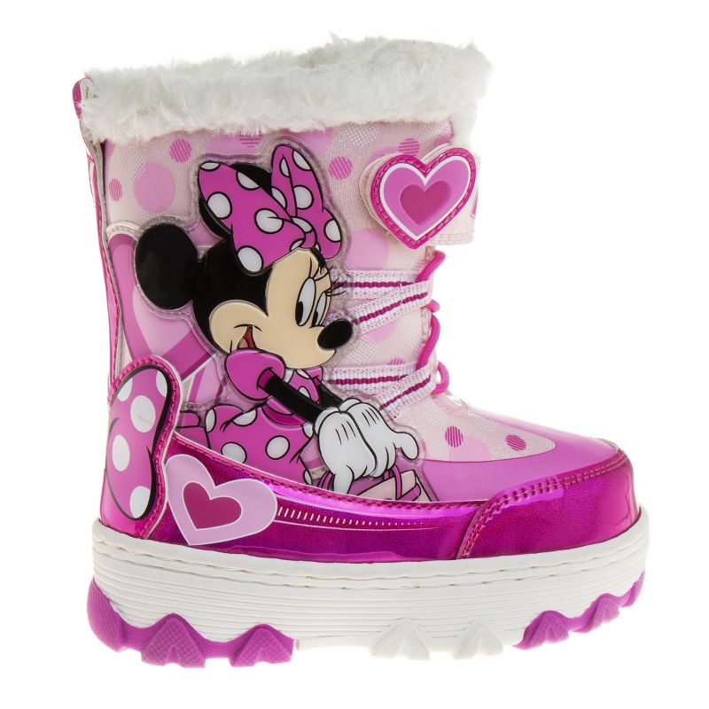 Minnie Mouse Fur Lined Insulated Waterproof Winter Snow Boots - girl boots size 6-12 (Toddler/Little Kid), 3 of 10