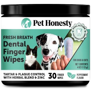 Pet Honesty Mint Flavor Cat and Dog Dental Wipes - 30ct - 1 of 4