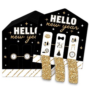 Big Dot of Happiness Hello New Year - NYE Party Game Pickle Cards - Pull Tabs 3-in-a-Row - Set of 12 - 1 of 4