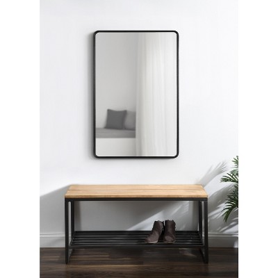 Gold Framed Rectangular Wood Wall Mirror, 24x36