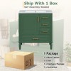 24"/30"/36"/42" Floating Bathroom Vanity Combo with Solid Surface Basin, Natural Oak Storage Cabinet, Modern Design - 3 of 4