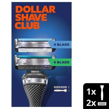 Dollar Shave Club Men's Razor Test Drive Starter Set - 1 Handle + 1 6-Blade Cartridge + 1 4-Blade Cartridge - 3pk