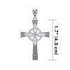 Slickblue Women's Sterling Silver Celtic Cross Necklace with Four Point Knot, 1.7" Pendant on 18" Chain - 2 of 4