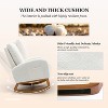 HOMEFUN Modern White Teddy Rocking Chair, Glider Chair with Rubber Pad & Side Pocket, Armchair with Solid Wood Frame - 4 of 4