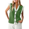 Imily Bela Womens Button Down Vest Top Cap Sleeve Design Lightweight Knit Summer Wear - 2 of 4