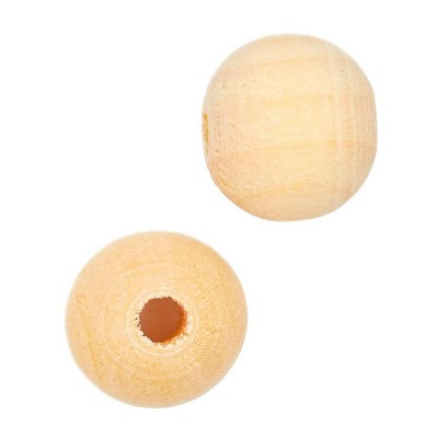 Juvale 200 Pack Natural Color Birch Wood Beads 0.47 in for Jewelry Making DIY Crafts Necklaces Bracelets