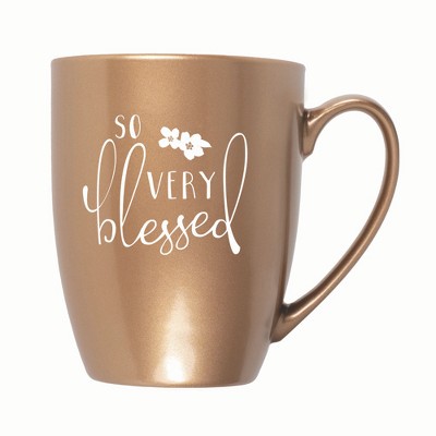 Elanze Designs So Very Blessed 10 ounce New Bone China Coffee Tea Cup Mug, Bronze