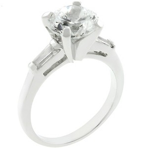 Slickblue Radiant 2.9 Ct. Triple Stone Engagement Ring for Women with Round and Baguette Stone Cuts, Size 5 to 10 - 1 of 4
